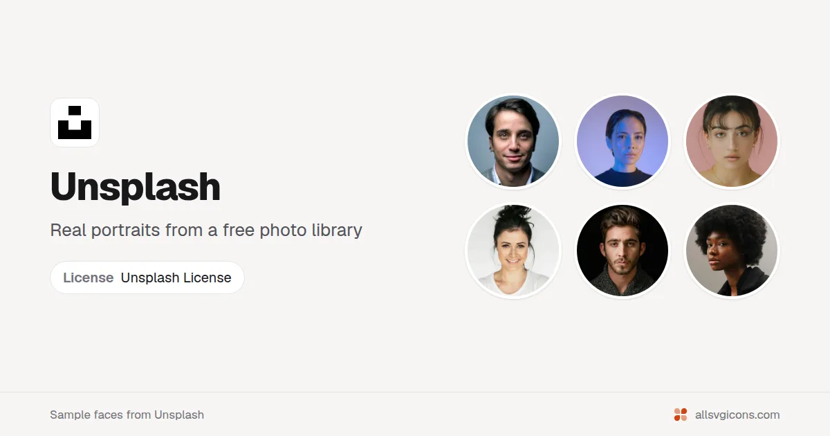 Unsplash preview card with license