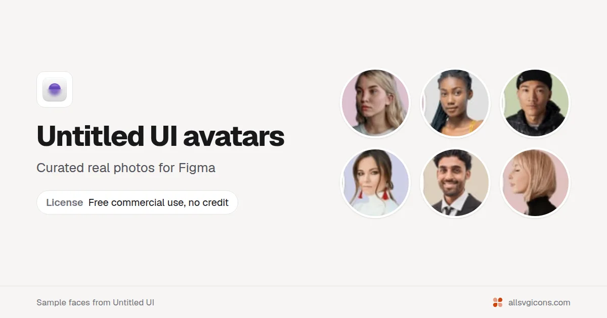Untitled UI avatars preview card with license